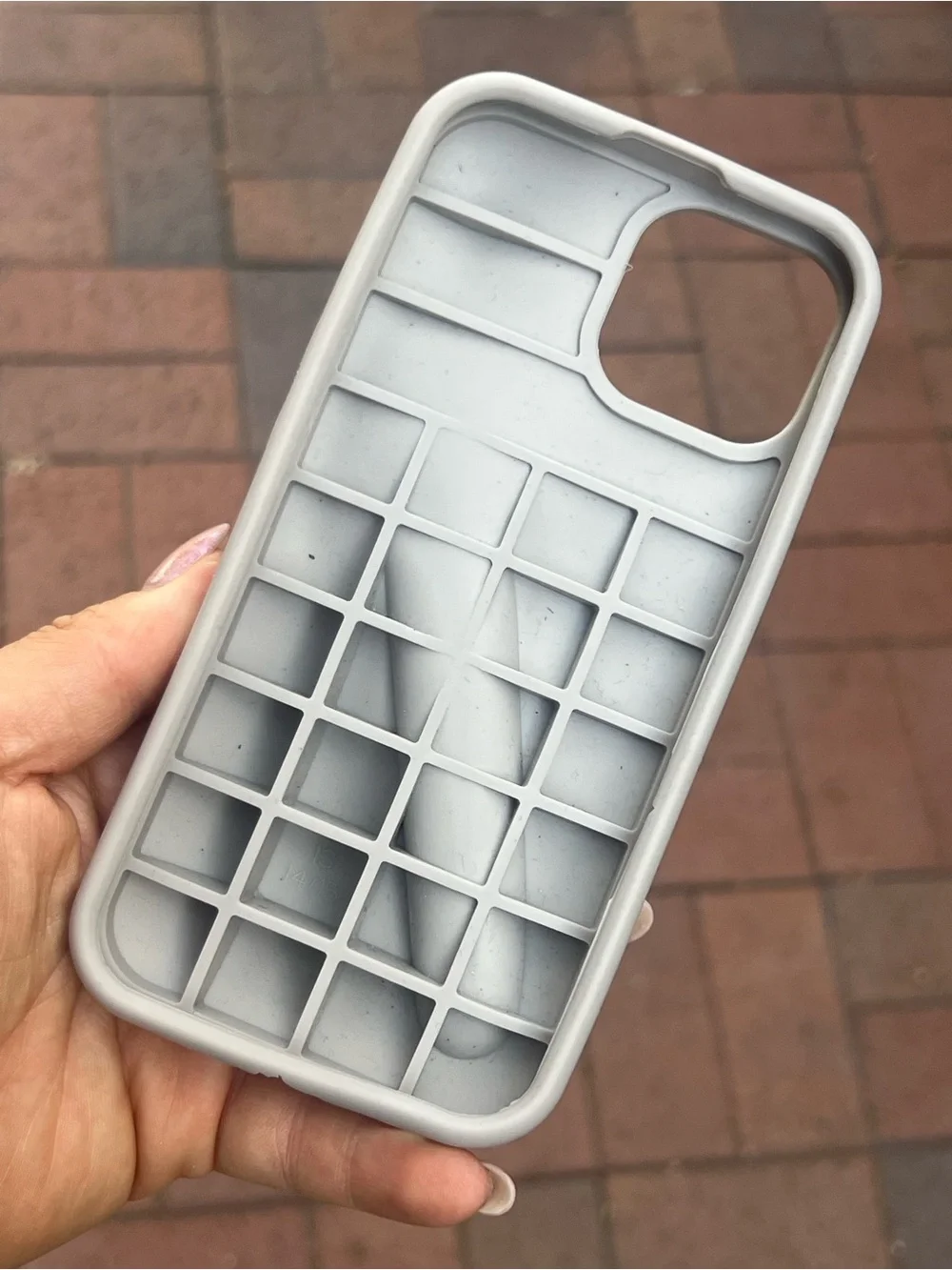RHODE Light Gray Silicone iPhone Case with Raised Design